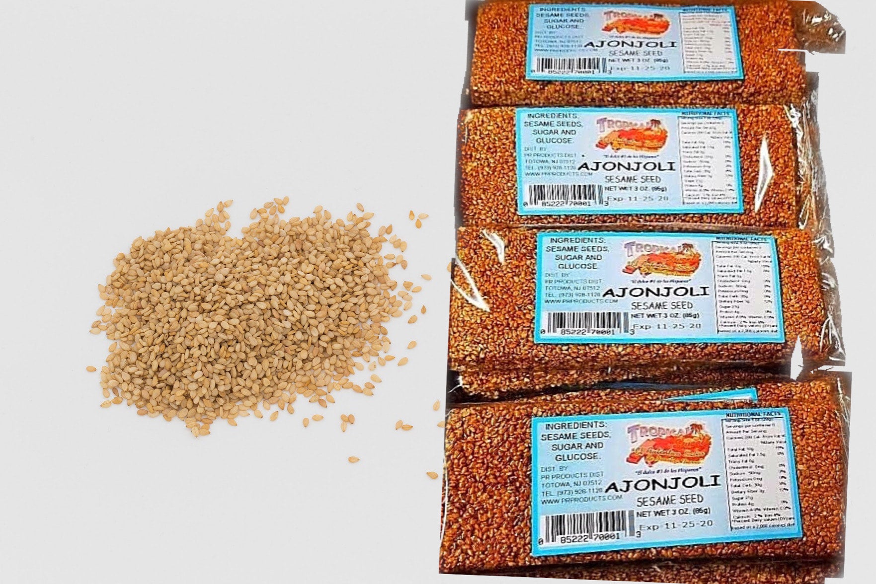 Sesame Seed Large Bars ( Barras De Ajonjoli) PR Products Distributors